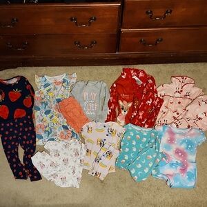 Colorful Toddler Girl Pajamas Bundle